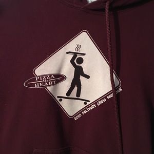 VINTAGE PIZZA MY HEART HOODIE
